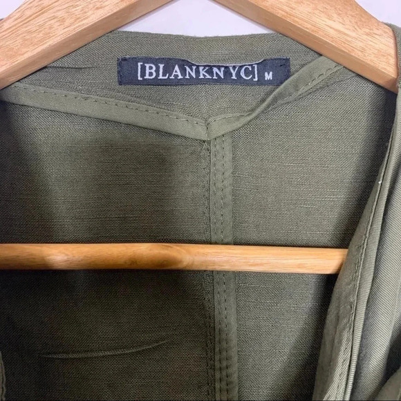 BlankNYC Green Linen Blend Drape Jacket Size Medium - Picture 2 of 7